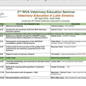 Participará COPEVET 2o. Seminario de Educación Veterinaria en el 35 Congreso de la Asociación Mundial de Veterinaria